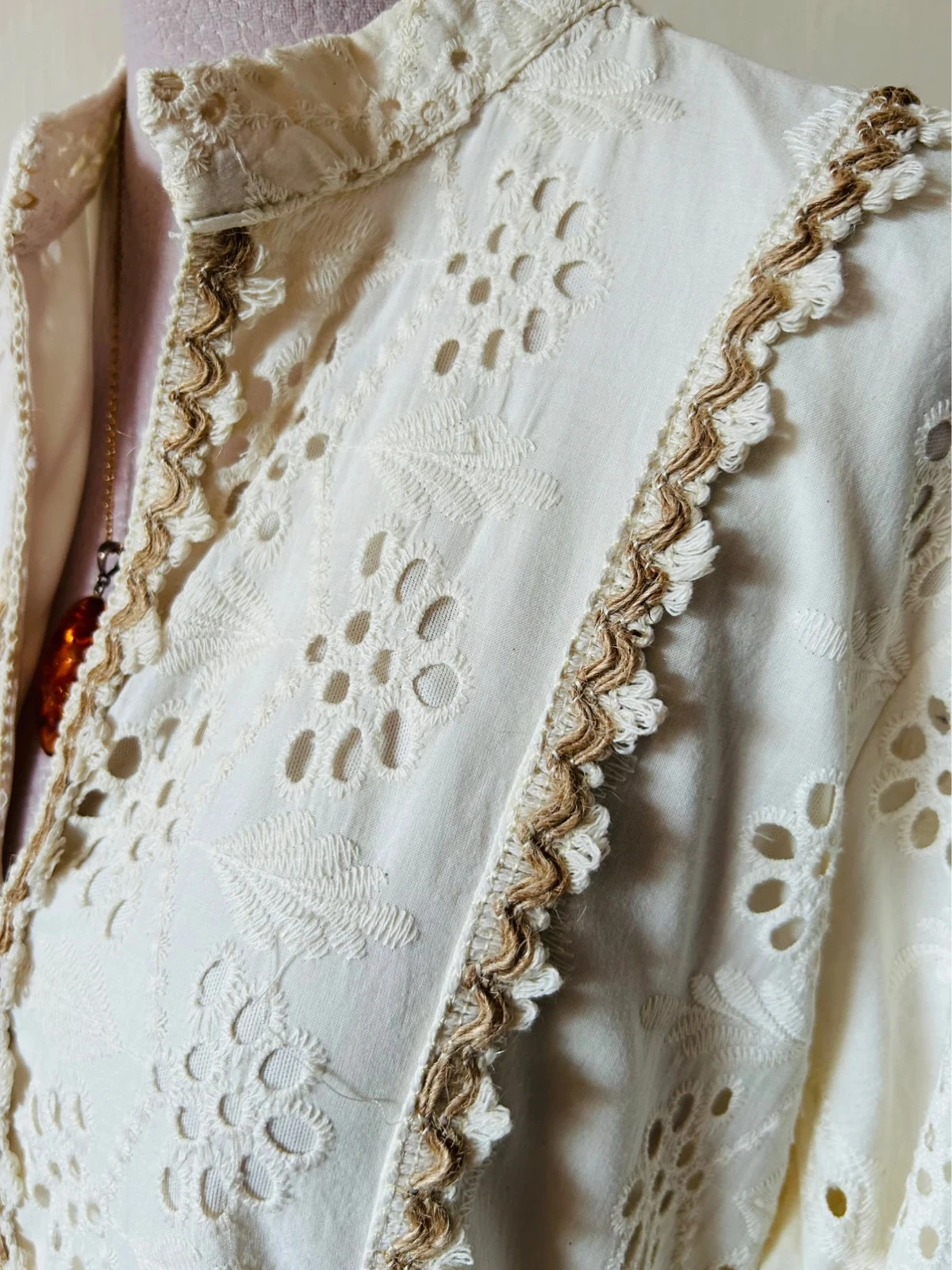🌾🍃Cotton bohemian cottagecore romantic prairie embroidered dress S/M🌿💐 – photo 18